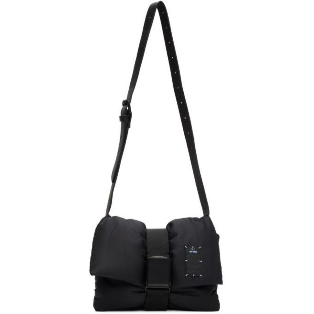 MCQ Black Puffer‎ Buckle Shoulder Bag Quilted Adjustable Strap NWT
